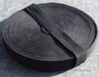 20mm Plain Weave Black cotton tape-UK